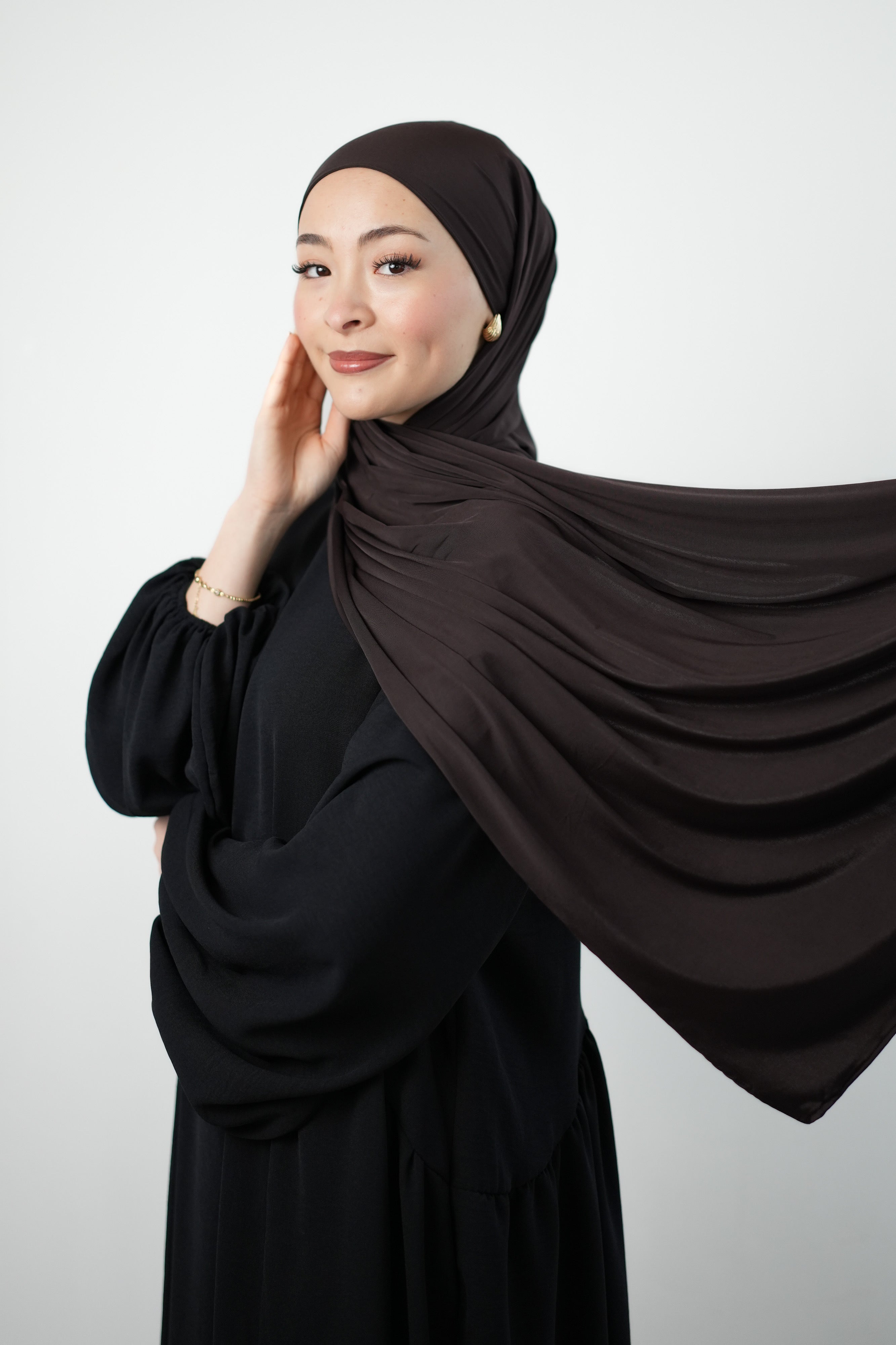 SILKY PREMIUM JERSEY DARK BROWN