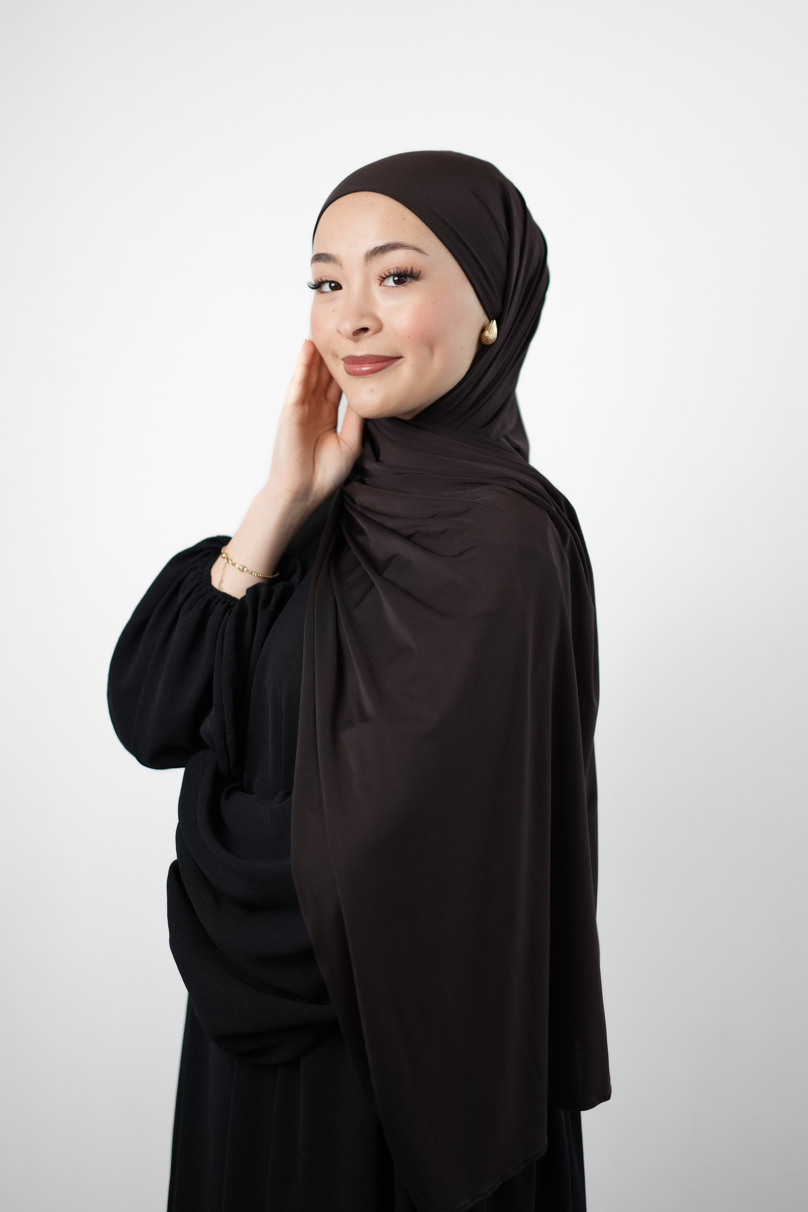 SILKY PREMIUM JERSEY DARK BROWN