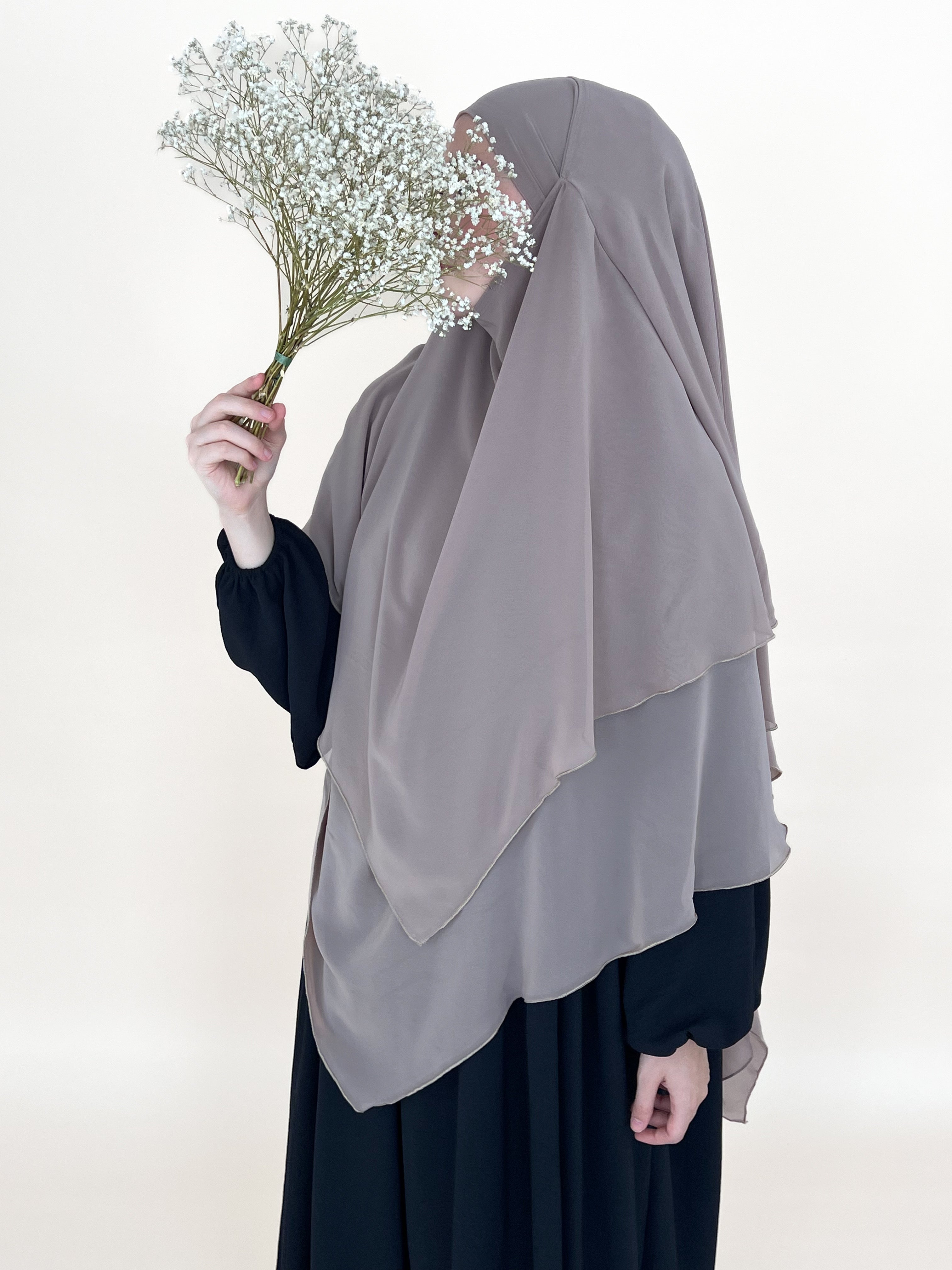 KHIMAR DREILAGIG TAUPE