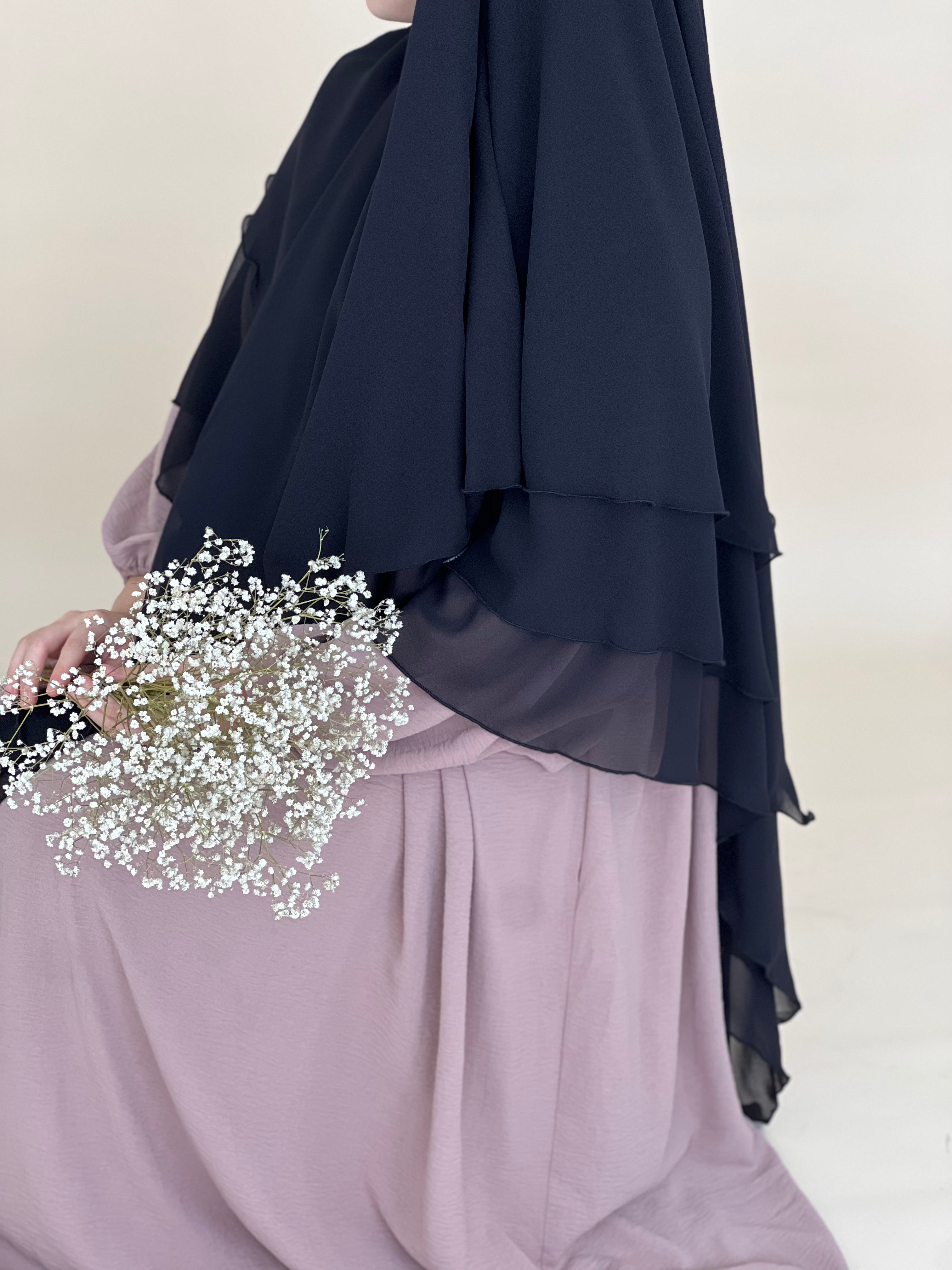 KHIMAR DREILAGIG SCHWARZ